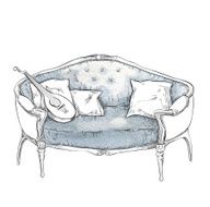 Hand made vecor sketch of cozy interior elements N19