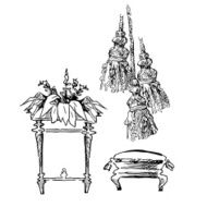 Hand made vecor sketch of cozy interior elements N22
