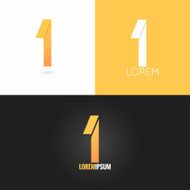 number one 1 logo design icon set background N2