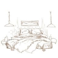 Hand made vecor sketch of cozy interior elements N33
