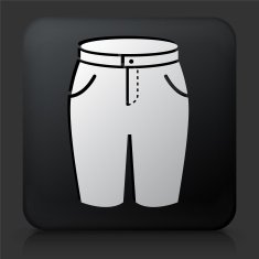 Black Square Button with Shorts Icon