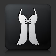 Black Square Button with Lingerie icon