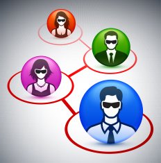 Link of People and Virtual Reality Experience Icon Set