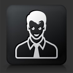 Black Square Button with Male Face Icon N22