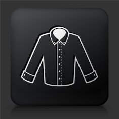 Black Square Button with Shirt Icon