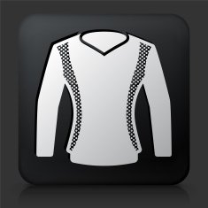 Black Square Button with Sweater Icon