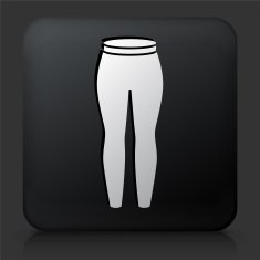 Black Square Button with Pants Icon N2