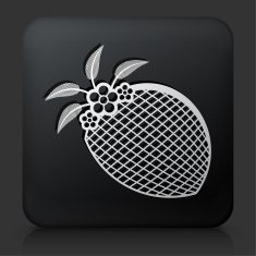 Black Square Button with Lace Headpiece