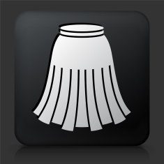 Black Square Button with Skirt Icon