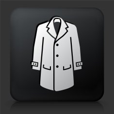 Black Square Button with Jacket Icon