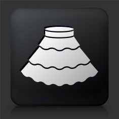 Black Square Button with Skirt Icon N2