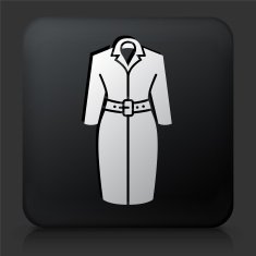 Black Square Button with Dress Icon N3