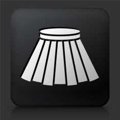 Black Square Button with Skirt Icon N3