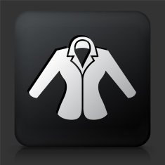 Black Square Button with Jacket Icon N4