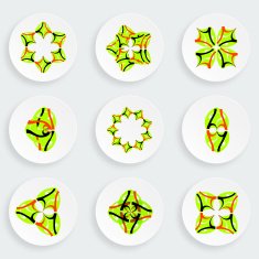 set of abstract color plate pattern for design N2
