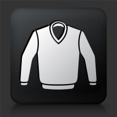 Black Square Button with Sweater Icon N2