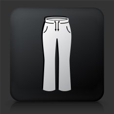 Black Square Button with Pants Icon N6