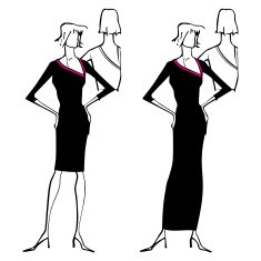 Drawing of confection fashion a dress