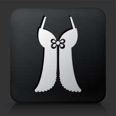 Black Square Button with Female Langerie