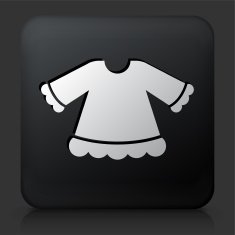 Black Square Button with Girl's Shirt