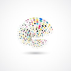 abstract colorful wave dots pattern with gray background