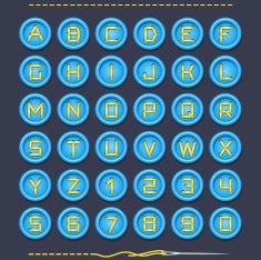 Blue Button Font