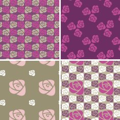 Elegant roses (Seamless pattern set art deco style)