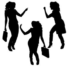 Vector silhouettes of businesswoman N2