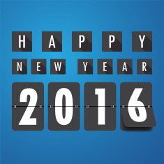 2016 Happy New Year mechanical timetable background vector