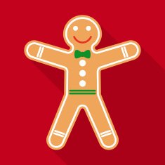 Gingerbread in Flat Style with Long Shadows N2