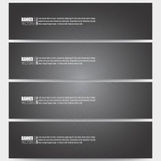 Set of modern vector banners dark design textured background