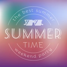 Summer Time Party Text Card Vector Illustration