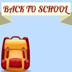 Back to school sign schoolbag
