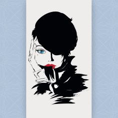 Fashion girl in sketch-style N21