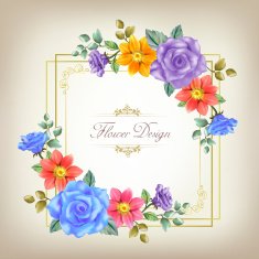 gorgeous floral cards design template