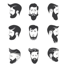 Men beard and hair style