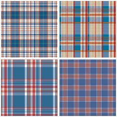 Vector tartan textile texture set