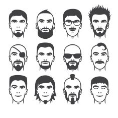man faces set