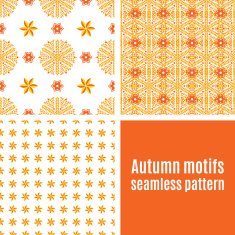 Set orange abstract seamless pattern