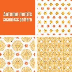 Set orange abstract seamless pattern N2
