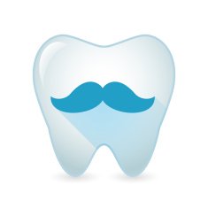 Tooth icon with a moustache