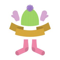 Winter clothing set Warm woolen mittens and socks Knitted clot