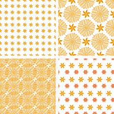 Set orange abstract seamless pattern N3