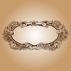 Vector vintage border frame engraving with retro ornament patter N3