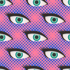 Pop art style halftone eyes pattern