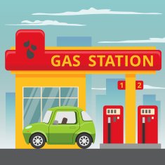 Petrol gas station concept in flat design style Vector illustration N2