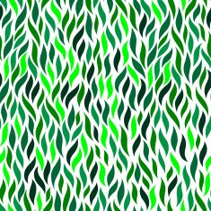 green leaves on white background vector seamless abstract hand-d