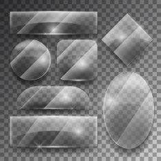 Vector transparent glass plates set