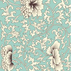 Ornamental colored antique floral pattern N2