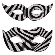 Carnival mask set for man woman with abstract zebra pattern